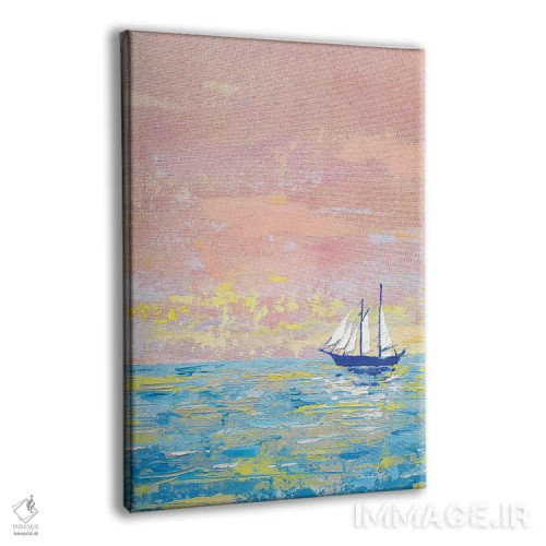 تابلو دکوراتیو منظره دریایی صورتی-آبی اثر اکاترینا پریسیچ - نمای پرسپکتیو محصول