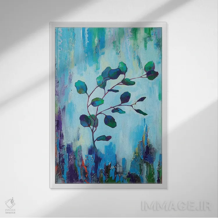 تابلو دکوراتیو اکالیپتوس آبی اثر اکاترینا پریسیچ - نمای قابدار سفید