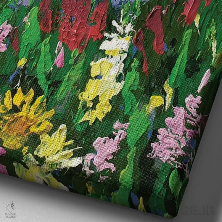 تابلو دکوراتیو منظره کوهستانی اثر اکاترینا پریسیچ - نمای نزدیک بافت بوم