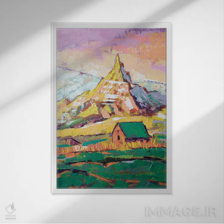 تابلو دکوراتیو تخته سنگ شومینه اثر اکاترینا پریسیچ - نمای قابدار سفید