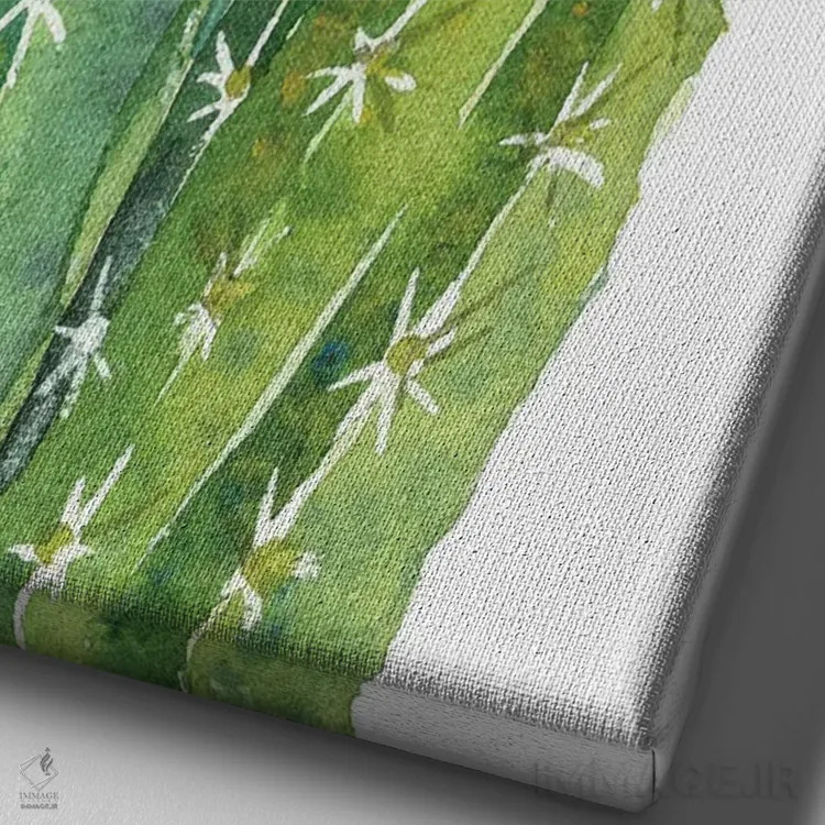 تابلو دکوراتیو کاکتوس گل دهنده اثر اکاترینا پریسیچ - نمای نزدیک بافت بوم