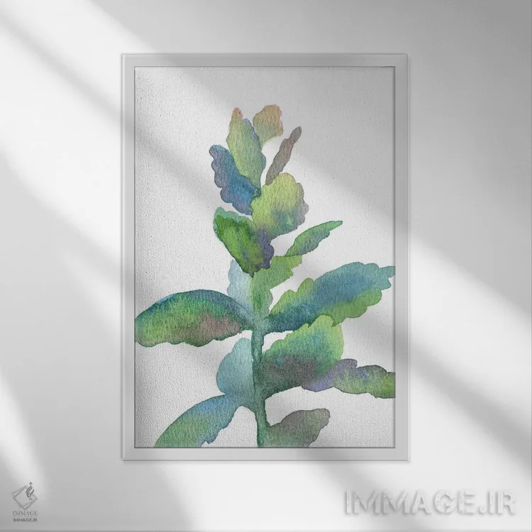 تابلو دکوراتیو گیاه گوشتی اثر اکاترینا پریسیچ - نمای قابدار سفید