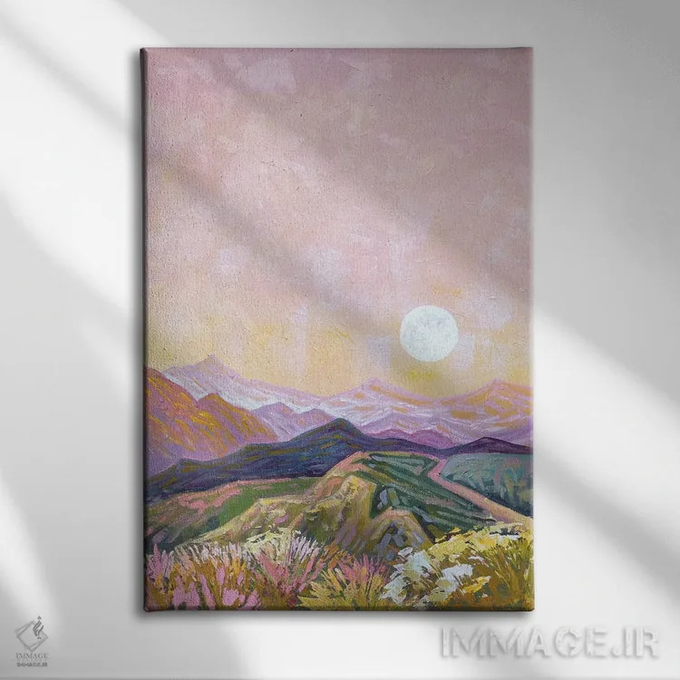 تابلو دکوراتیو تپه های ماه اثر اکاترینا پریسیچ - نمای روبهرو روی دیوار