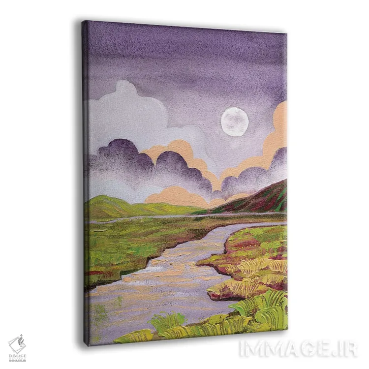تابلو دکوراتیو ماه ابری در دره رودخانه اثر اکاترینا پریسیچ - نمای پرسپکتیو محصول