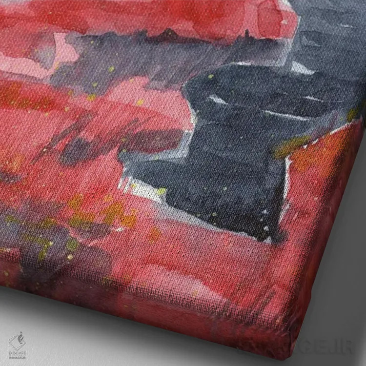 تابلو دکوراتیو ساحل رس ) اثر اکاترینا پریسیچ - نمای نزدیک بافت بوم