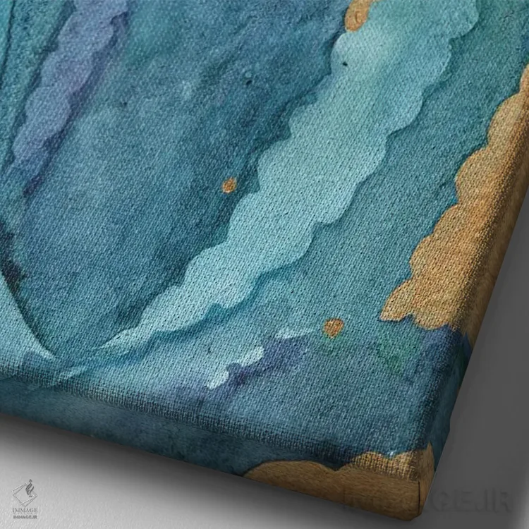 تابلو دکوراتیو آگاو روی پس زمینه طلایی اثر اکاترینا پریسیچ - نمای نزدیک بافت بوم