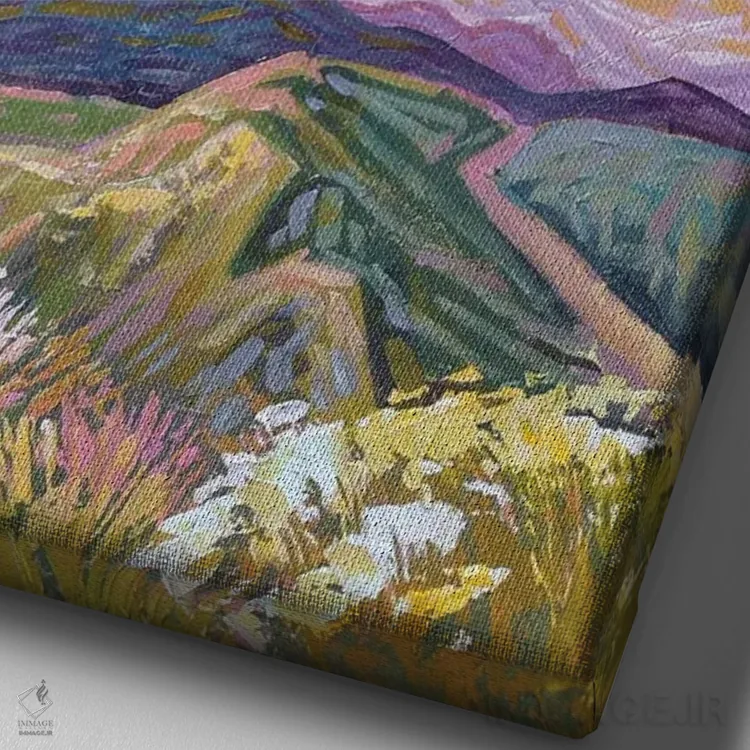 تابلو دکوراتیو تپه های ماه اثر اکاترینا پریسیچ - نمای نزدیک بافت بوم