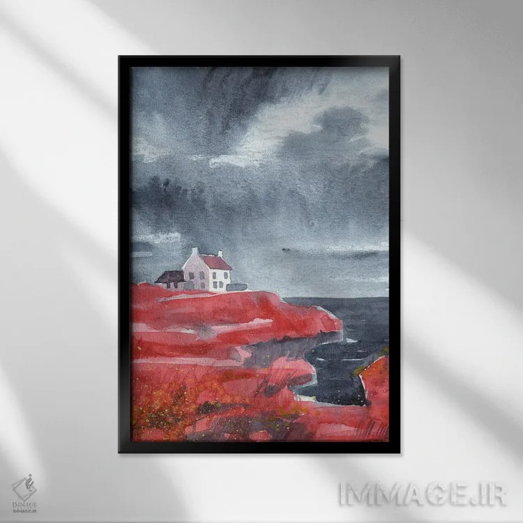 تابلو دکوراتیو ساحل رس ) اثر اکاترینا پریسیچ - نمای قابدار مشکی