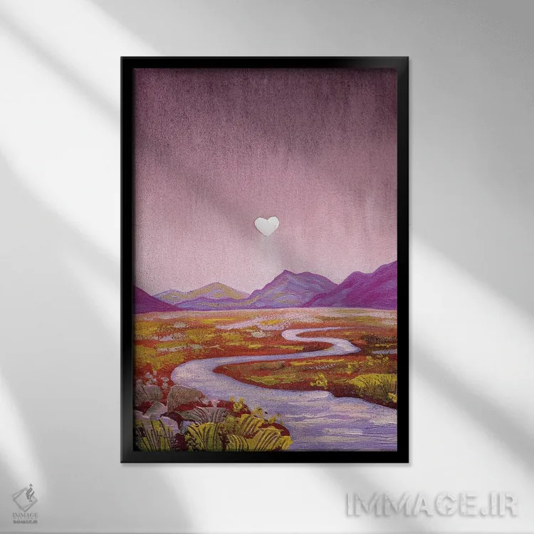 تابلو دکوراتیو دره عشق اثر اکاترینا پریسیچ - نمای قابدار مشکی