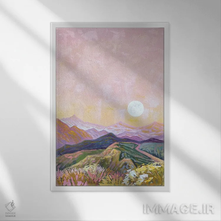 تابلو دکوراتیو تپه های ماه اثر اکاترینا پریسیچ - نمای قابدار سفید