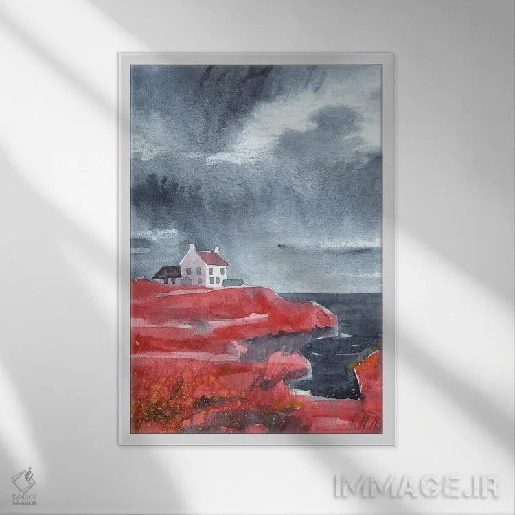 تابلو دکوراتیو ساحل رس ) اثر اکاترینا پریسیچ - نمای قابدار سفید