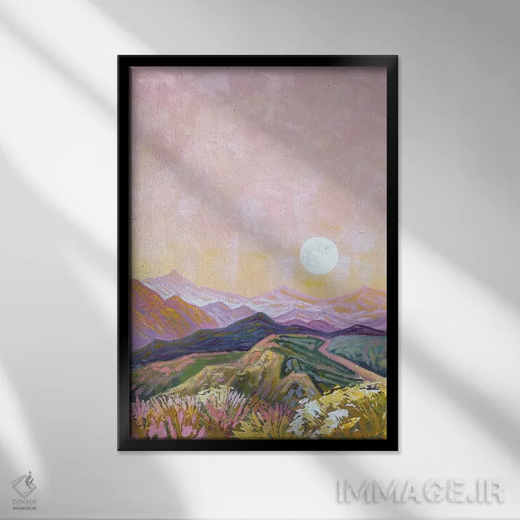 تابلو دکوراتیو تپه های ماه اثر اکاترینا پریسیچ - نمای قابدار مشکی