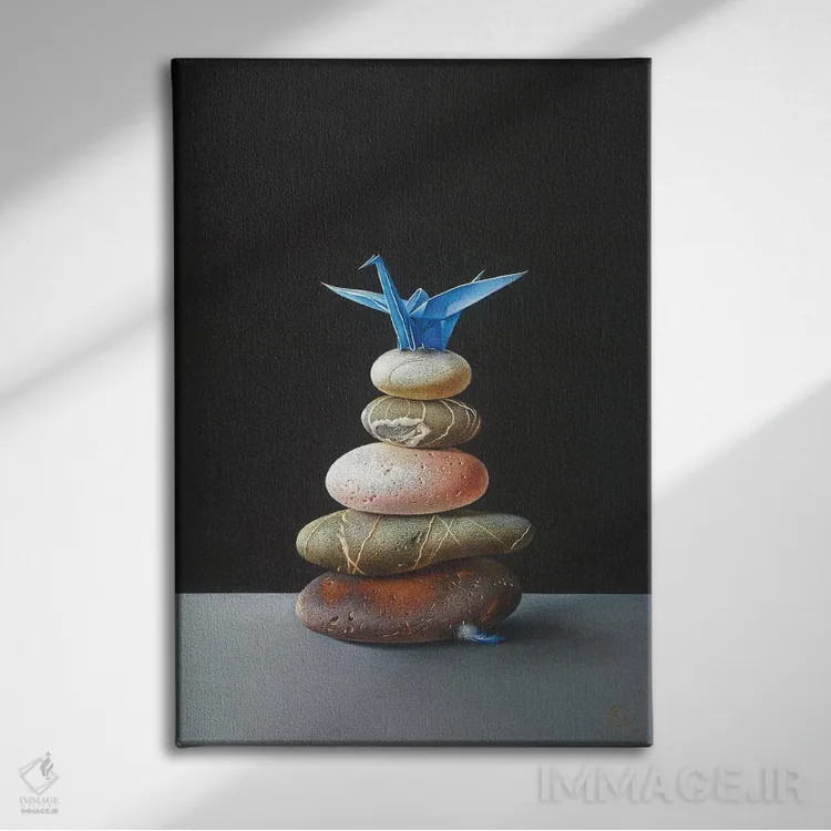 تابلو دکوراتیو آشیانه اثر النا کولوتوشا - نمای روبهرو روی دیوار