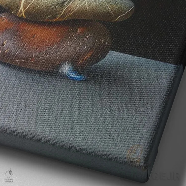 تابلو دکوراتیو آشیانه اثر النا کولوتوشا - نمای نزدیک بافت بوم