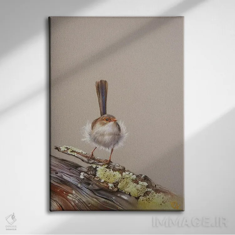 تابلو دکوراتیو تنه پوسیده خزه پوش اثر النا کولوتوشا - نمای روبهرو روی دیوار