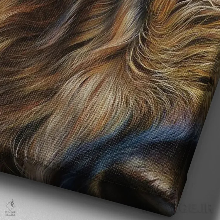 تابلو دکوراتیو حضور قدرتمند اثر النا کولوتوشا - نمای نزدیک بافت بوم