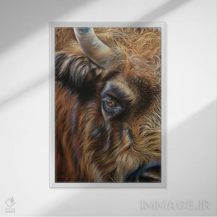 تابلو دکوراتیو حضور قدرتمند اثر النا کولوتوشا - نمای قابدار سفید