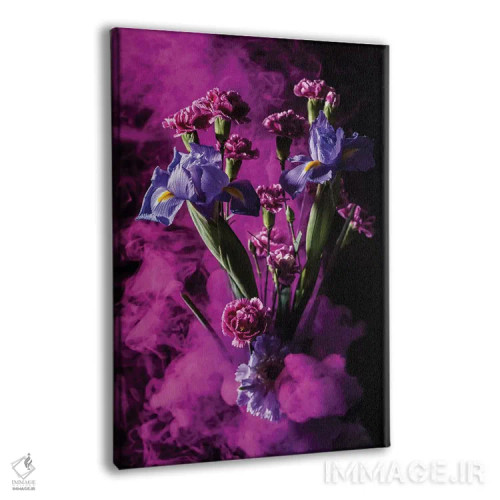 تابلو دکوراتیو دسته گل دودآلود اثر النا کولیـکووا - نمای پرسپکتیو محصول