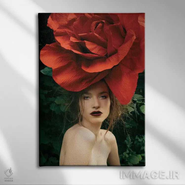 تابلو دکوراتیو بانوی رز اثر النا کولیـکووا - نمای روبهرو روی دیوار