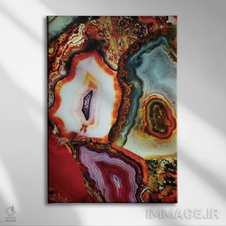 تابلو انتزاعی زمین و آسمان بیشتر به ما می آموزند اثر النا کولیـکووا - نمای روبهرو روی دیوار