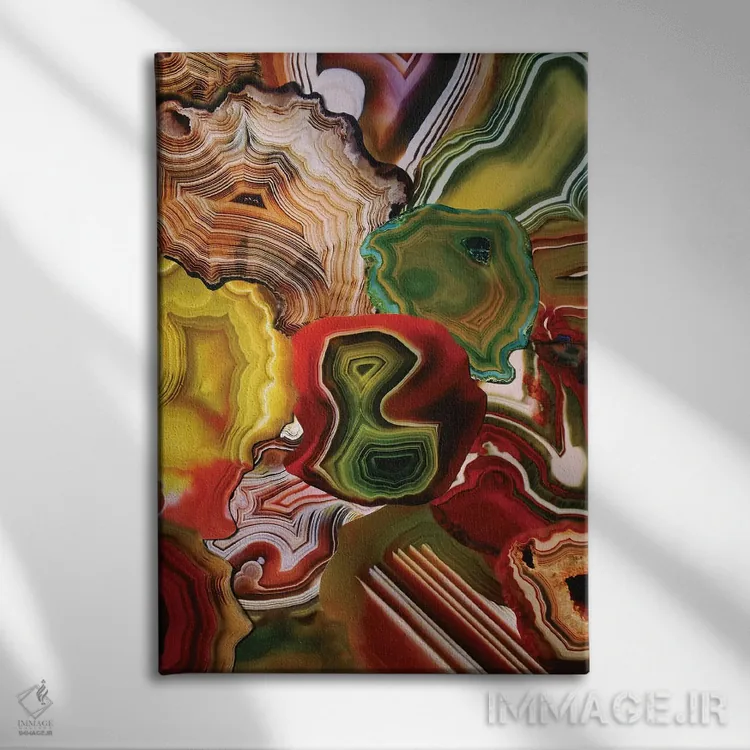 تابلو انتزاعی لایه های زمین ما اثر النا کولیـکووا - نمای روبهرو روی دیوار