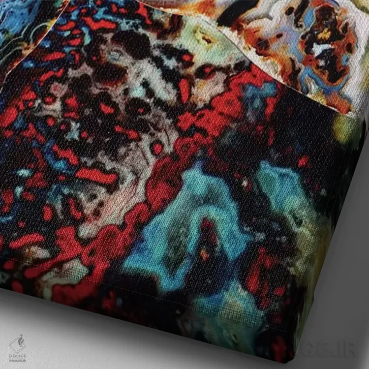 تابلو انتزاعی تخیلات زمین اثر النا کولیـکووا - نمای نزدیک بافت بوم