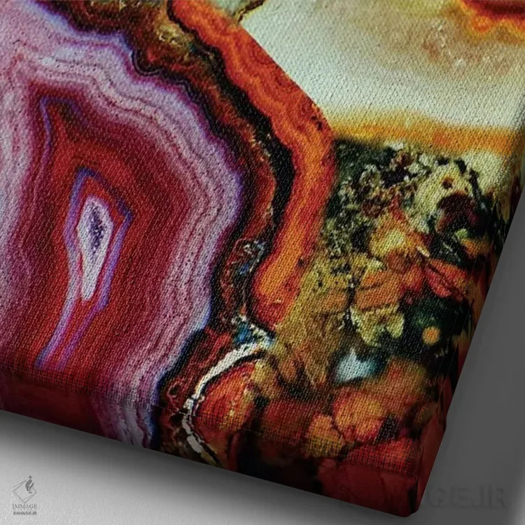 تابلو انتزاعی زمین و آسمان بیشتر به ما می آموزند اثر النا کولیـکووا - نمای نزدیک بافت بوم