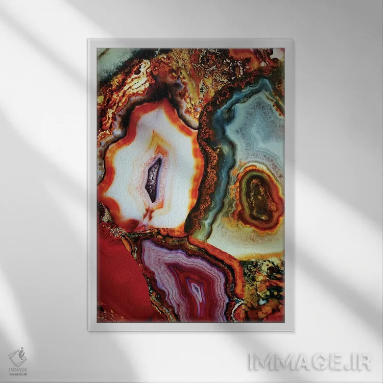 تابلو انتزاعی زمین و آسمان بیشتر به ما می آموزند اثر النا کولیـکووا - نمای قابدار سفید