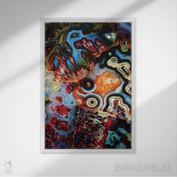 تابلو انتزاعی تخیلات زمین اثر النا کولیـکووا - نمای قابدار سفید