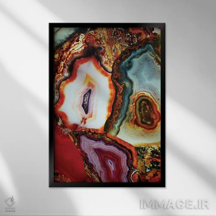 تابلو انتزاعی زمین و آسمان بیشتر به ما می آموزند اثر النا کولیـکووا - نمای قابدار مشکی