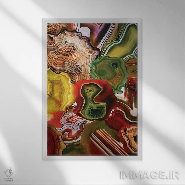 تابلو انتزاعی لایه های زمین ما اثر النا کولیـکووا - نمای قابدار سفید