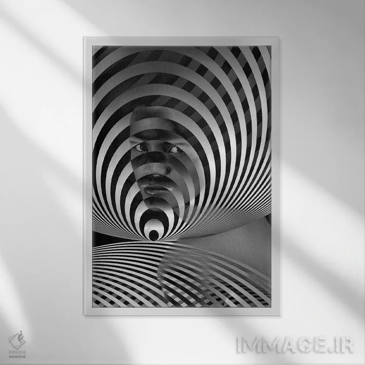 تابلو انتزاعی سرگیجه اثر النا کولیـکووا - نمای قابدار سفید