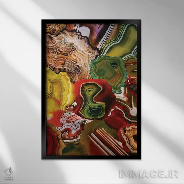 تابلو انتزاعی لایه های زمین ما اثر النا کولیـکووا - نمای قابدار مشکی