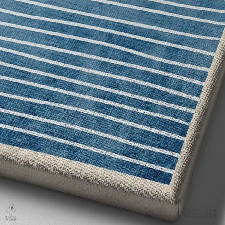 تابلو مینیمال منظره دریایی ماه کامل آبی و سفید اثر ام سی دیزاین لب - نمای نزدیک بافت بوم