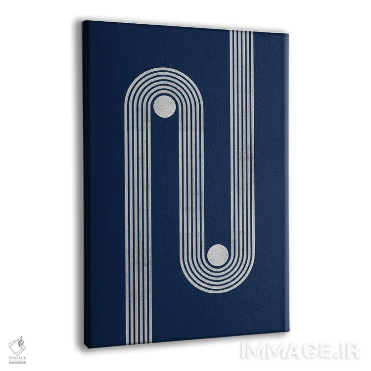 تابلو مینیمال خطوط و نقطه های رترو سرمه ای II اثر ام سی دیزاین لب - نمای پرسپکتیو محصول