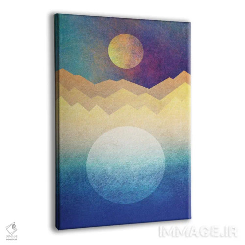 تابلو مینیمال ماه و خورشید اثر الیزابت فردریکسون - نمای پرسپکتیو محصول