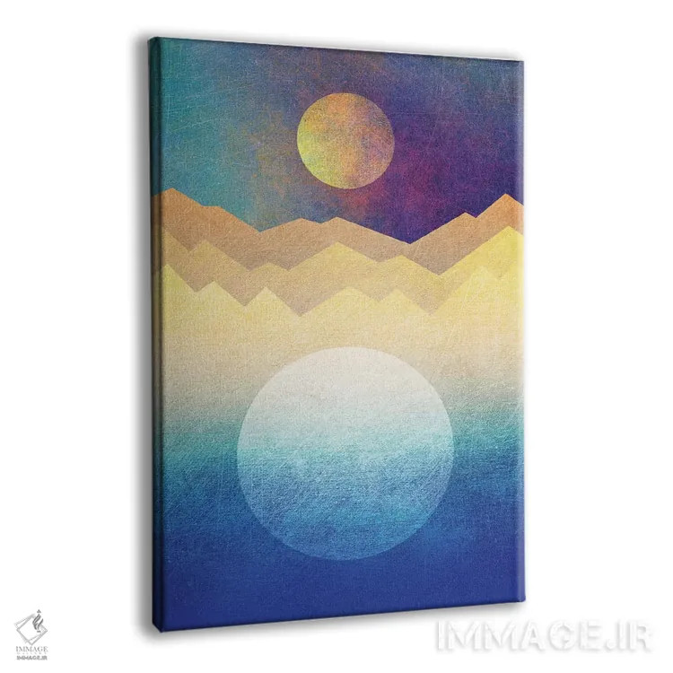 تابلو مینیمال ماه و خورشید اثر الیزابت فردریکسون - نمای پرسپکتیو محصول