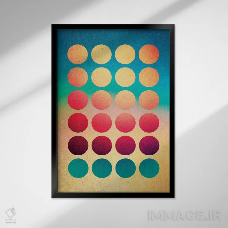 تابلو مینیمال تابستان در ساحل اثر الیزابت فردریکسون - نمای قابدار مشکی