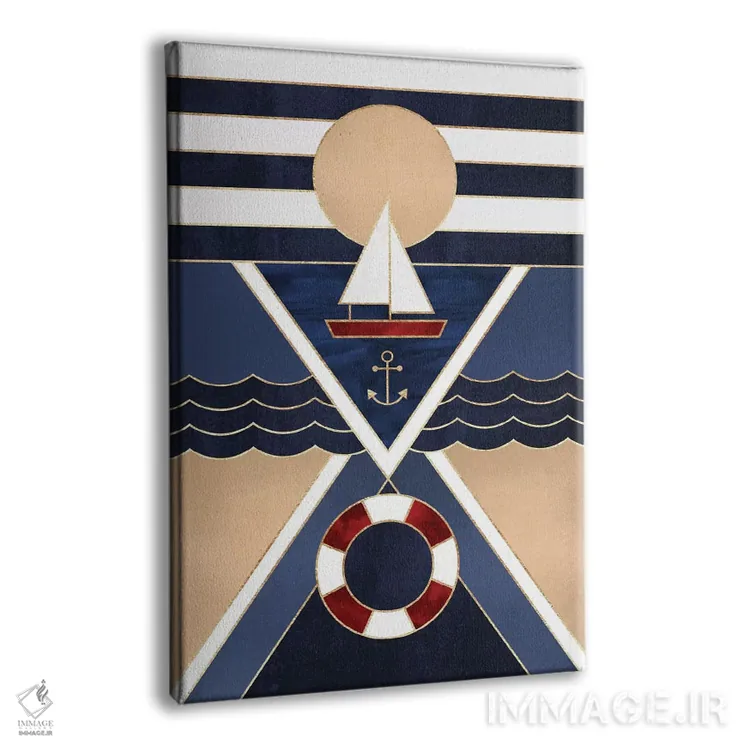 تابلو مدرن قایق بادبانی اثر الیزابت فردریکسون - نمای پرسپکتیو محصول