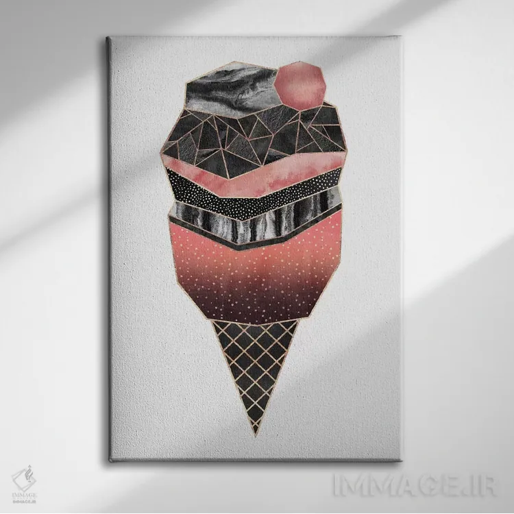 تابلو مینیمال بستنی ۲ اثر الیزابت فردریکسون - نمای روبهرو روی دیوار