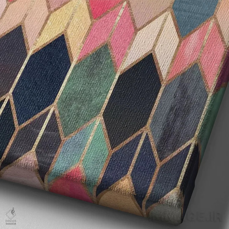 تابلو انتزاعی شیشه رنگی ۳ اثر الیزابت فردریکسون - نمای نزدیک بافت بوم