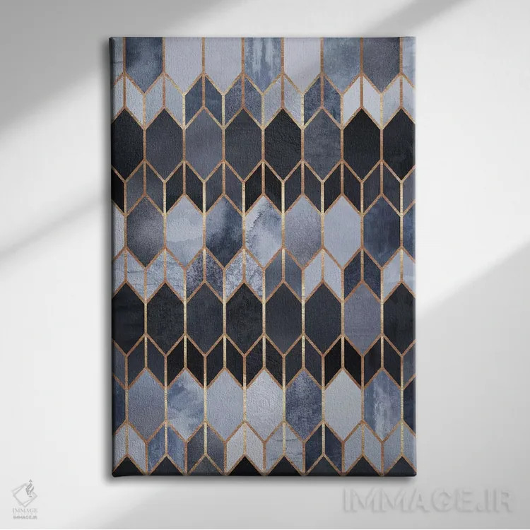 تابلو انتزاعی شیشه رنگی ۴ اثر الیزابت فردریکسون - نمای روبهرو روی دیوار