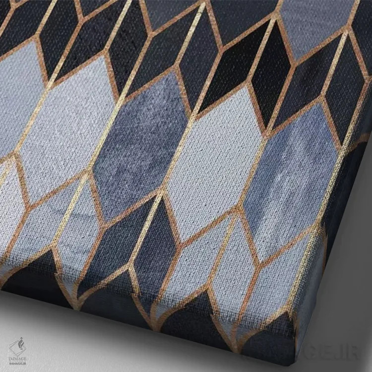 تابلو انتزاعی شیشه رنگی ۴ اثر الیزابت فردریکسون - نمای نزدیک بافت بوم