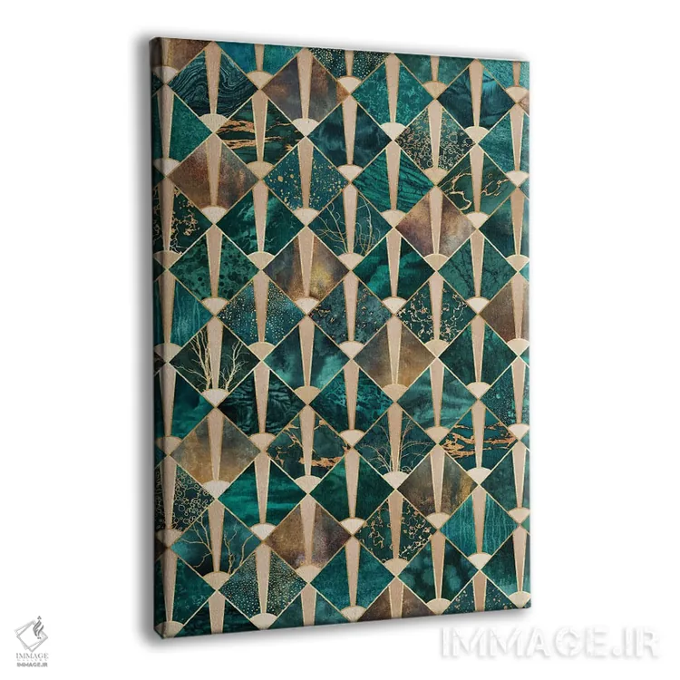 تابلو انتزاعی کاشی های آرت دکو ۱ اثر الیزابت فردریکسون - نمای پرسپکتیو محصول