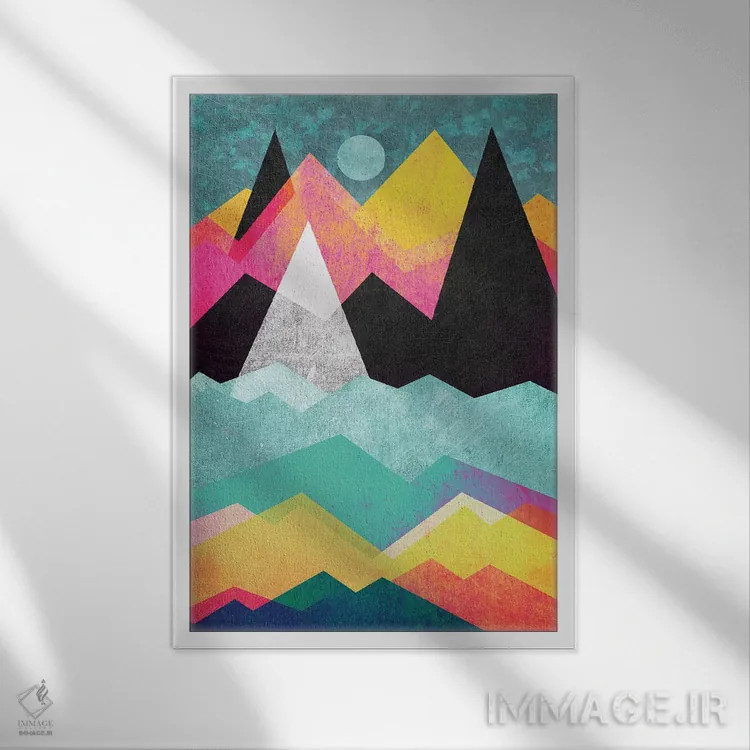 تابلو انتزاعی سرزمین آب نباتی اثر الیزابت فردریکسون - نمای قابدار سفید