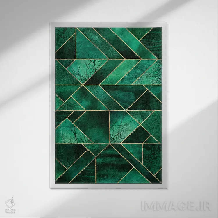 تابلو انتزاعی طبیعت انتزاعی اثر الیزابت فردریکسون - نمای قابدار سفید