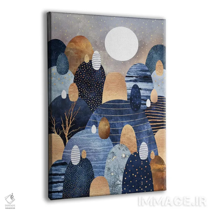تابلو انتزاعی Blue,سرزمین کوچک قلوه سنگ ها، آبی اثر الیزابت فردریکسون - نمای پرسپکتیو محصول