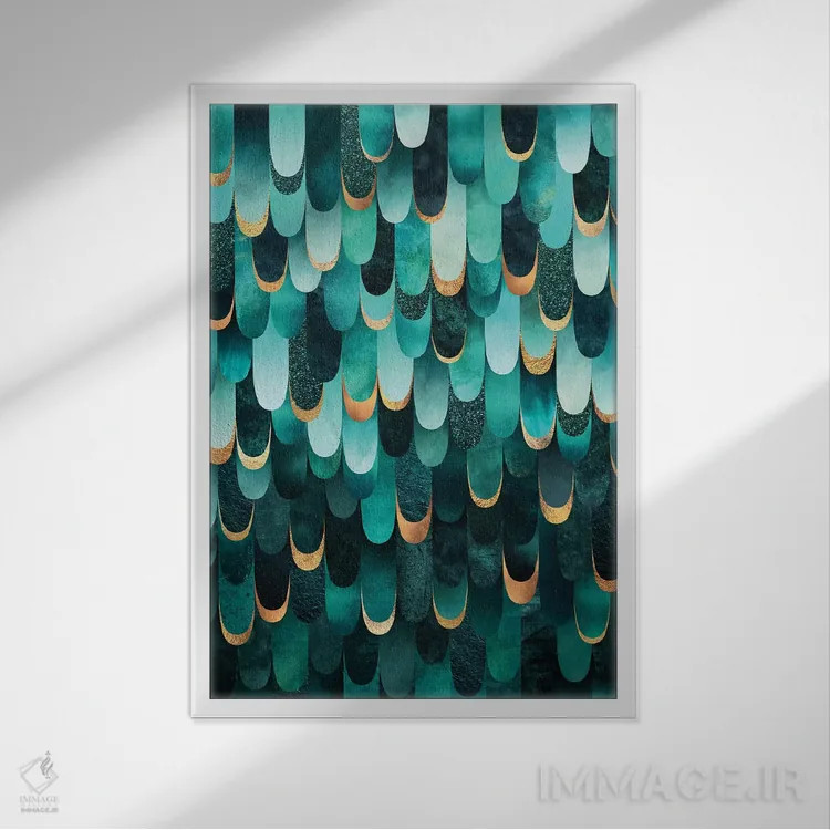تابلو انتزاعی پرپوش اثر الیزابت فردریکسون - نمای قابدار سفید