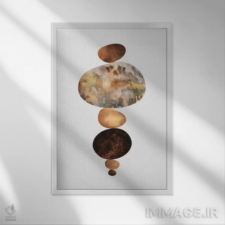 تابلو مدرن تعادل II اثر الیزابت فردریکسون - نمای قابدار سفید