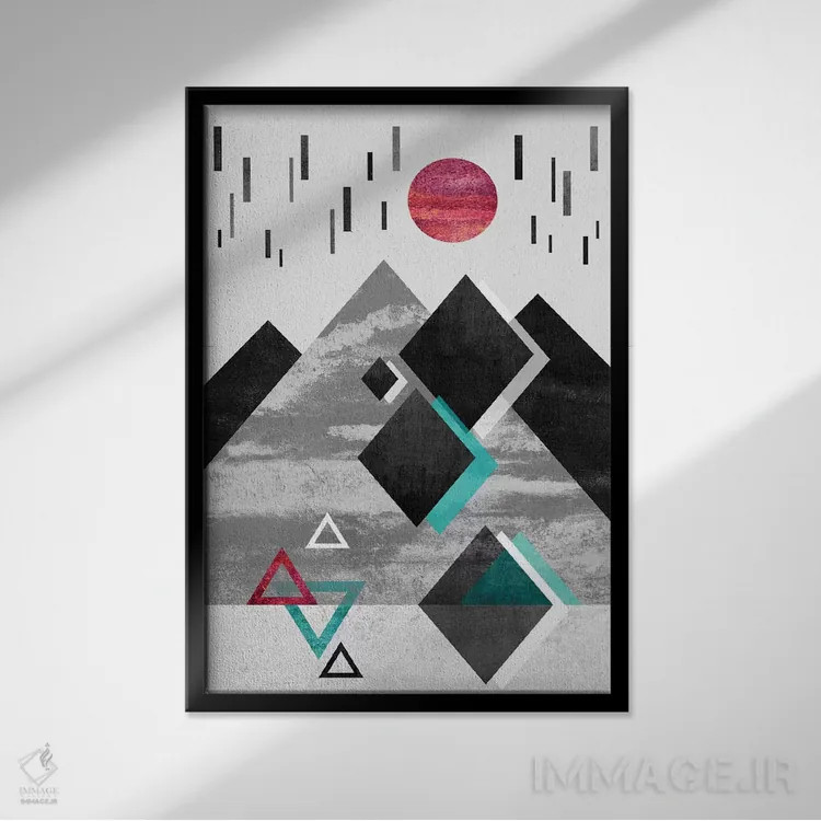 تابلو انتزاعی ضدجاذبه اثر الیزابت فردریکسون - نمای قابدار مشکی